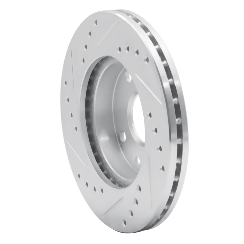 Ford Aspire Brake Rotor (1) - Front Right - R1 Concepts - Drilled & Slotted - Silver - `94-`02